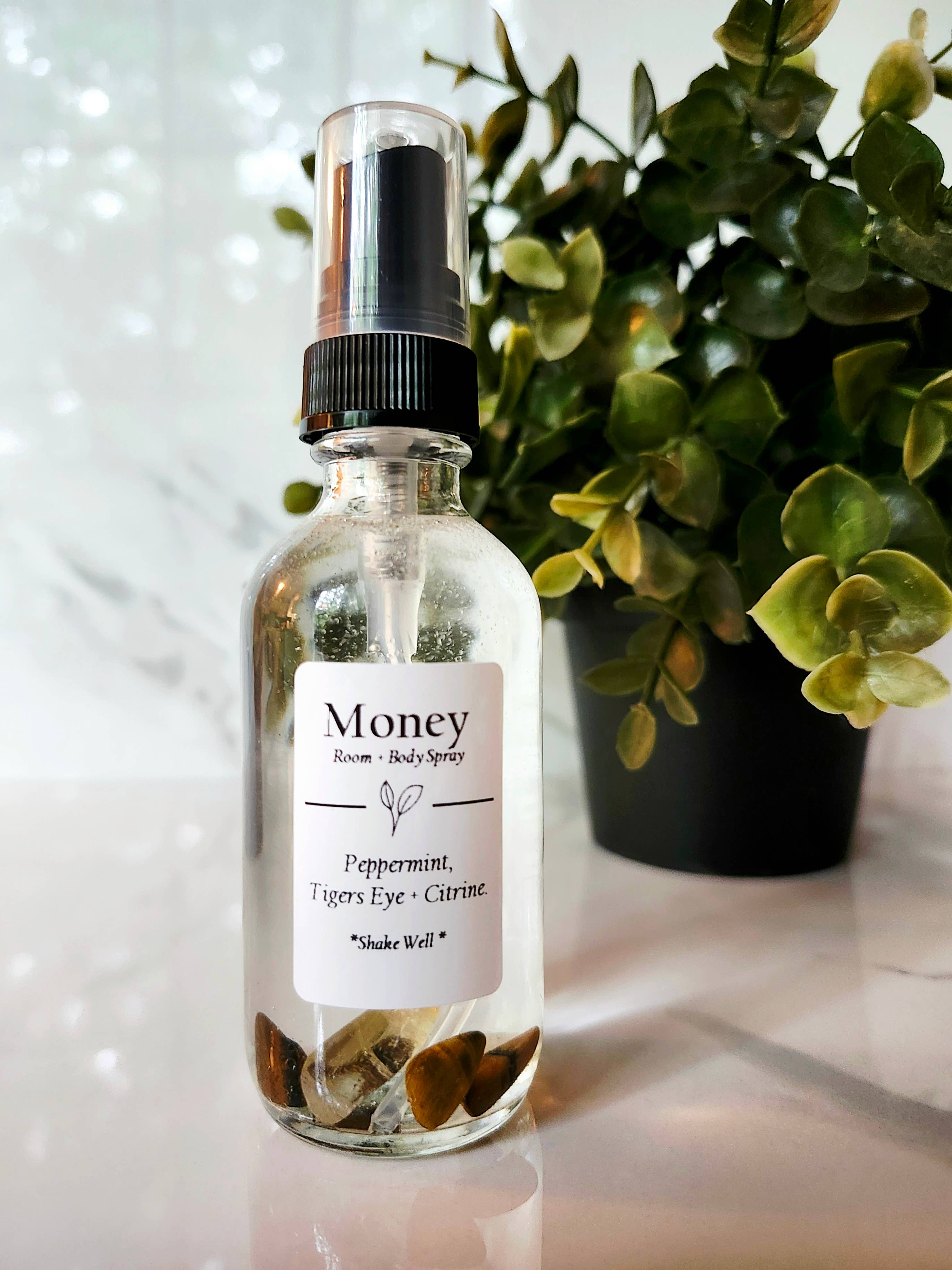 Money: Peppermint, Tigers Eye + Citrine Room + Body Spray