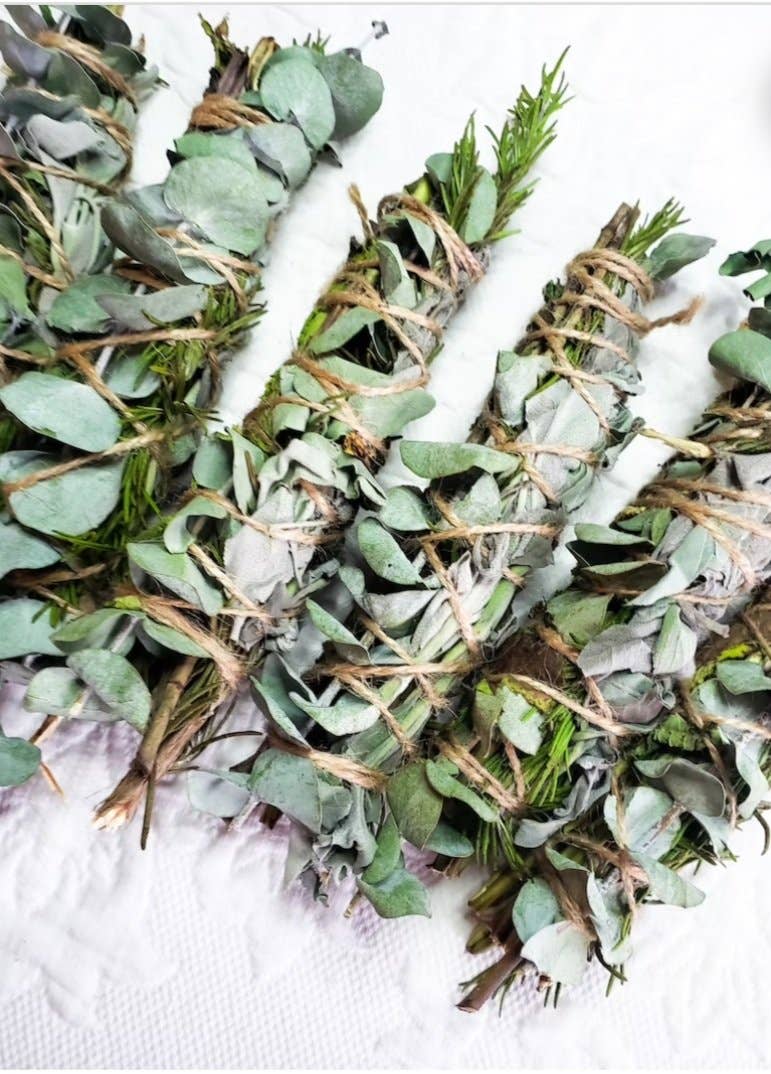 Eucalyptus, Mint, Rosemary, Sage Smudge Stick
